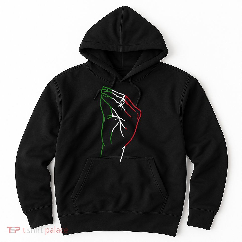 Funny Italian Hand Gesture Italian Flag Italy Italia Hoodie