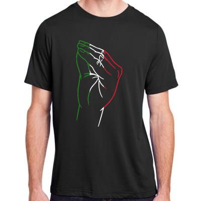 Funny Italian Hand Gesture Italian Flag Italy Italia Adult ChromaSoft Performance T-Shirt