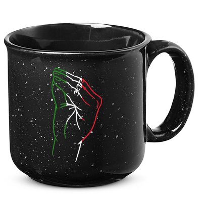Funny Italian Hand Gesture Italian Flag Italy Italia 15oz Campfire Ceramic Mug