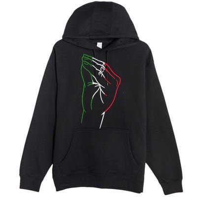 Funny Italian Hand Gesture Italian Flag Italy Italia Premium Pullover Hoodie
