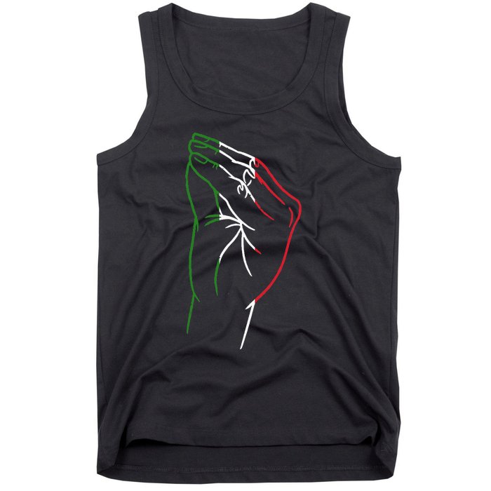 Funny Italian Hand Gesture Italian Flag Italy Italia Tank Top