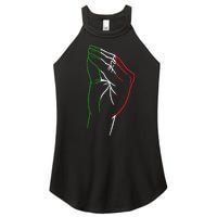 Funny Italian Hand Gesture Italian Flag Italy Italia Women’s Perfect Tri Rocker Tank