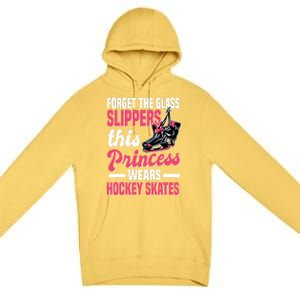 Funny Ice Hockey Girl This Princess Wears Hockey Skates Premium Pullover Hoodie