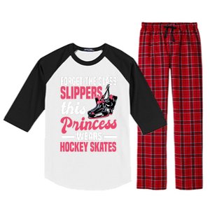 Funny Ice Hockey Girl This Princess Wears Hockey Skates Raglan Sleeve Pajama Set