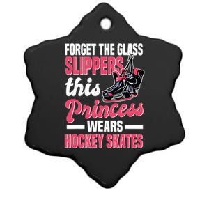 Funny Ice Hockey Girl This Princess Wears Hockey Skates Ceramic Star Ornament