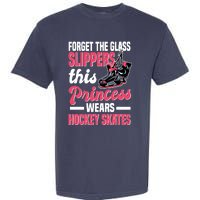 Funny Ice Hockey Girl This Princess Wears Hockey Skates Garment-Dyed Heavyweight T-Shirt