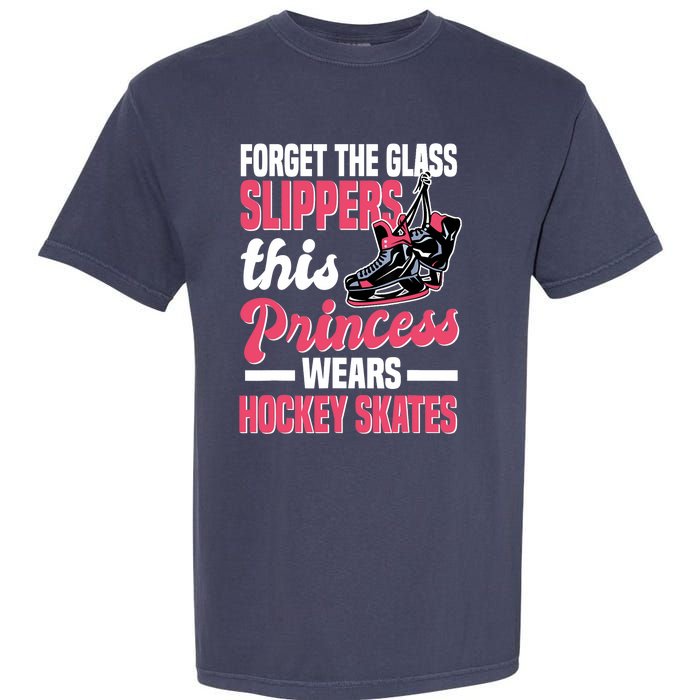 Funny Ice Hockey Girl This Princess Wears Hockey Skates Garment-Dyed Heavyweight T-Shirt