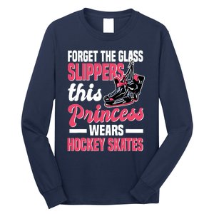 Funny Ice Hockey Girl This Princess Wears Hockey Skates Long Sleeve Shirt