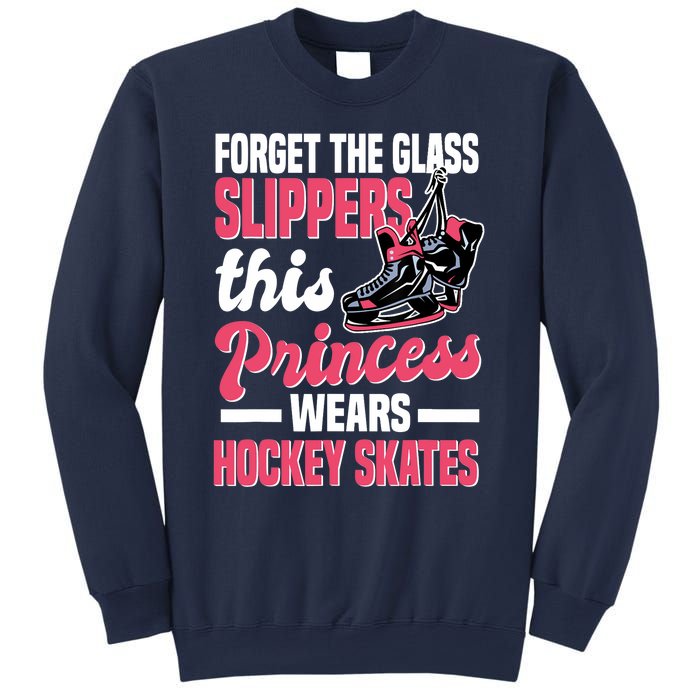 Funny Ice Hockey Girl This Princess Wears Hockey Skates Sweatshirt