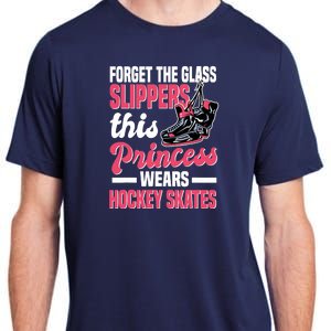 Funny Ice Hockey Girl This Princess Wears Hockey Skates Adult ChromaSoft Performance T-Shirt