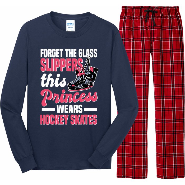 Funny Ice Hockey Girl This Princess Wears Hockey Skates Long Sleeve Pajama Set