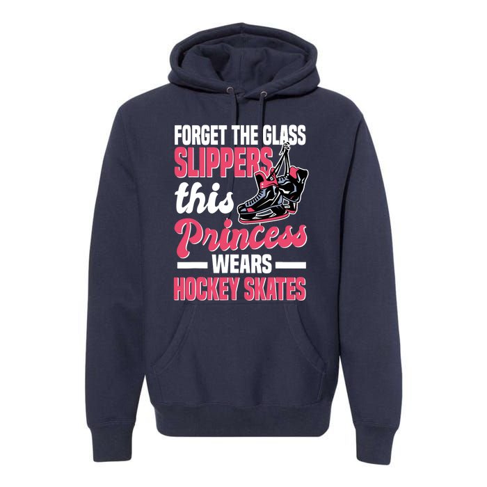 Funny Ice Hockey Girl This Princess Wears Hockey Skates Premium Hoodie