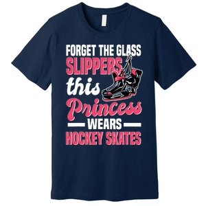 Funny Ice Hockey Girl This Princess Wears Hockey Skates Premium T-Shirt