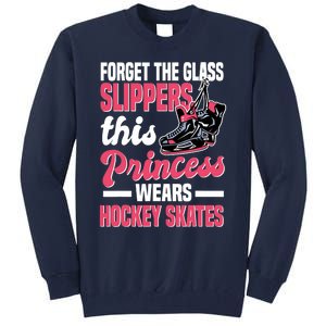 Funny Ice Hockey Girl This Princess Wears Hockey Skates Tall Sweatshirt