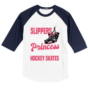 Funny Ice Hockey Girl This Princess Wears Hockey Skates Baseball Sleeve Shirt