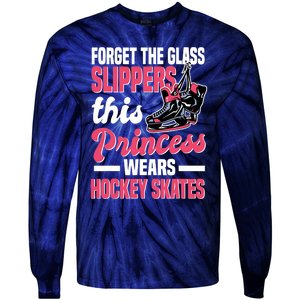 Funny Ice Hockey Girl This Princess Wears Hockey Skates Tie-Dye Long Sleeve Shirt