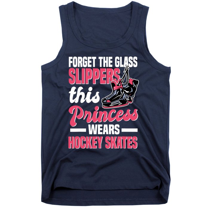 Funny Ice Hockey Girl This Princess Wears Hockey Skates Tank Top