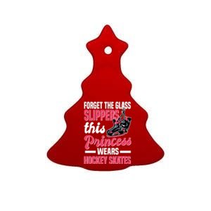 Funny Ice Hockey Girl This Princess Wears Hockey Skates Ceramic Tree Ornament