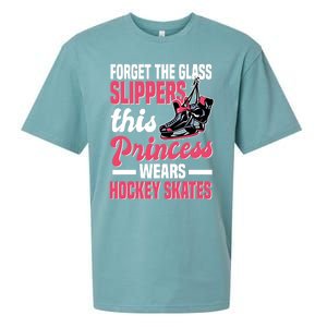 Funny Ice Hockey Girl This Princess Wears Hockey Skates Sueded Cloud Jersey T-Shirt