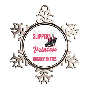 Funny Ice Hockey Girl This Princess Wears Hockey Skates Metallic Star Ornament