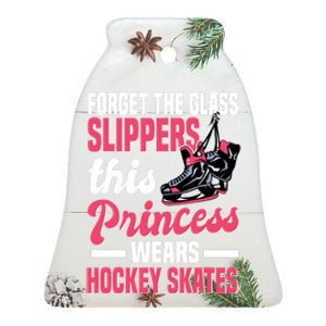 Funny Ice Hockey Girl This Princess Wears Hockey Skates Ceramic Bell Ornament