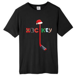 Funny Ice Hockey Stick Christmas Santa Lights Xmas Funny Gift Tall Fusion ChromaSoft Performance T-Shirt