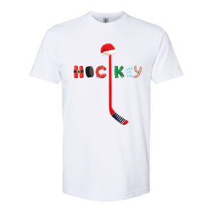 Funny Ice Hockey Stick Christmas Santa Lights Xmas Funny Gift Softstyle CVC T-Shirt