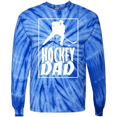 Funny Ice Hockey Father Hockey Dad Gift Tie-Dye Long Sleeve Shirt