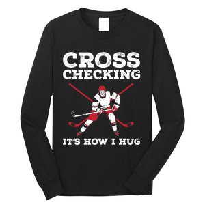 Funny Ice Hockey Art For Ice Hockey Lover Coach Long Sleeve Shirt