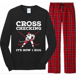 Funny Ice Hockey Art For Ice Hockey Lover Coach Long Sleeve Pajama Set