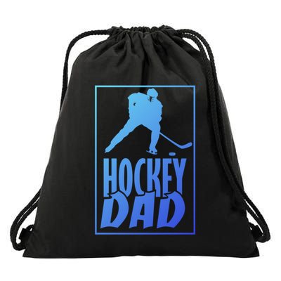 Funny Ice Hockey Father Hockey Dad Gift Drawstring Bag