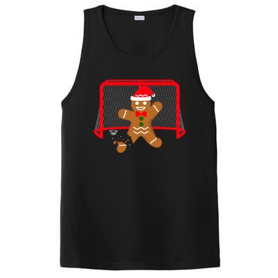 Funny Ice Hockey Goalie Gingerbread Christmas Pajama Gift PosiCharge Competitor Tank