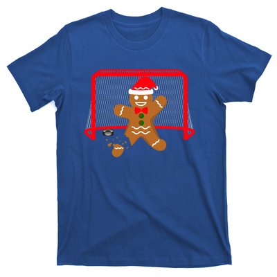 Funny Ice Hockey Goalie Gingerbread Christmas Pajama Gift T-Shirt