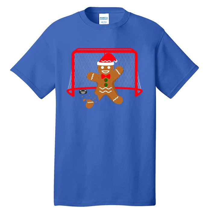 Funny Ice Hockey Goalie Gingerbread Christmas Pajama Gift Tall T-Shirt