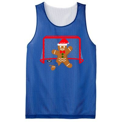 Funny Ice Hockey Goalie Gingerbread Christmas Pajama Gift Mesh Reversible Basketball Jersey Tank