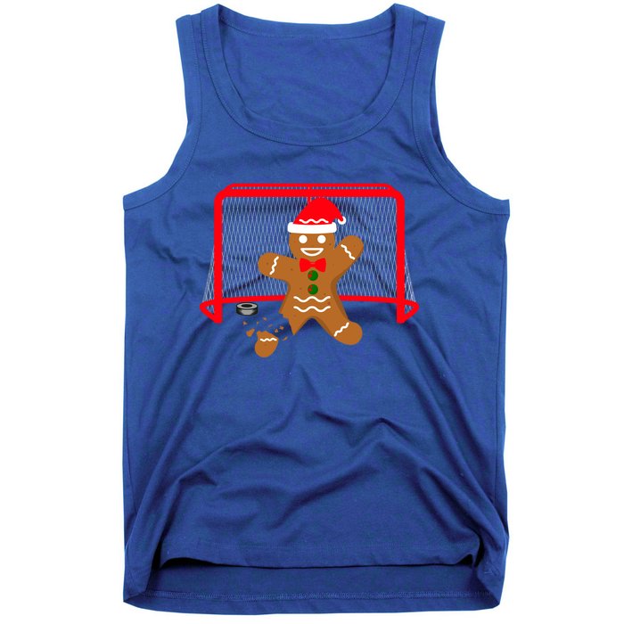 Funny Ice Hockey Goalie Gingerbread Christmas Pajama Gift Tank Top