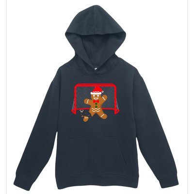 Funny Ice Hockey Goalie Gingerbread Christmas Pajama Gift Urban Pullover Hoodie