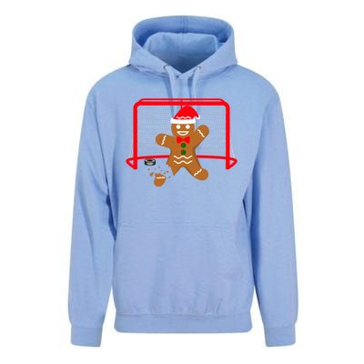 Funny Ice Hockey Goalie Gingerbread Christmas Pajama Gift Unisex Surf Hoodie