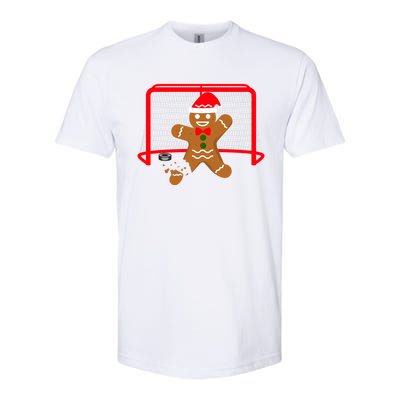 Funny Ice Hockey Goalie Gingerbread Christmas Pajama Gift Softstyle CVC T-Shirt