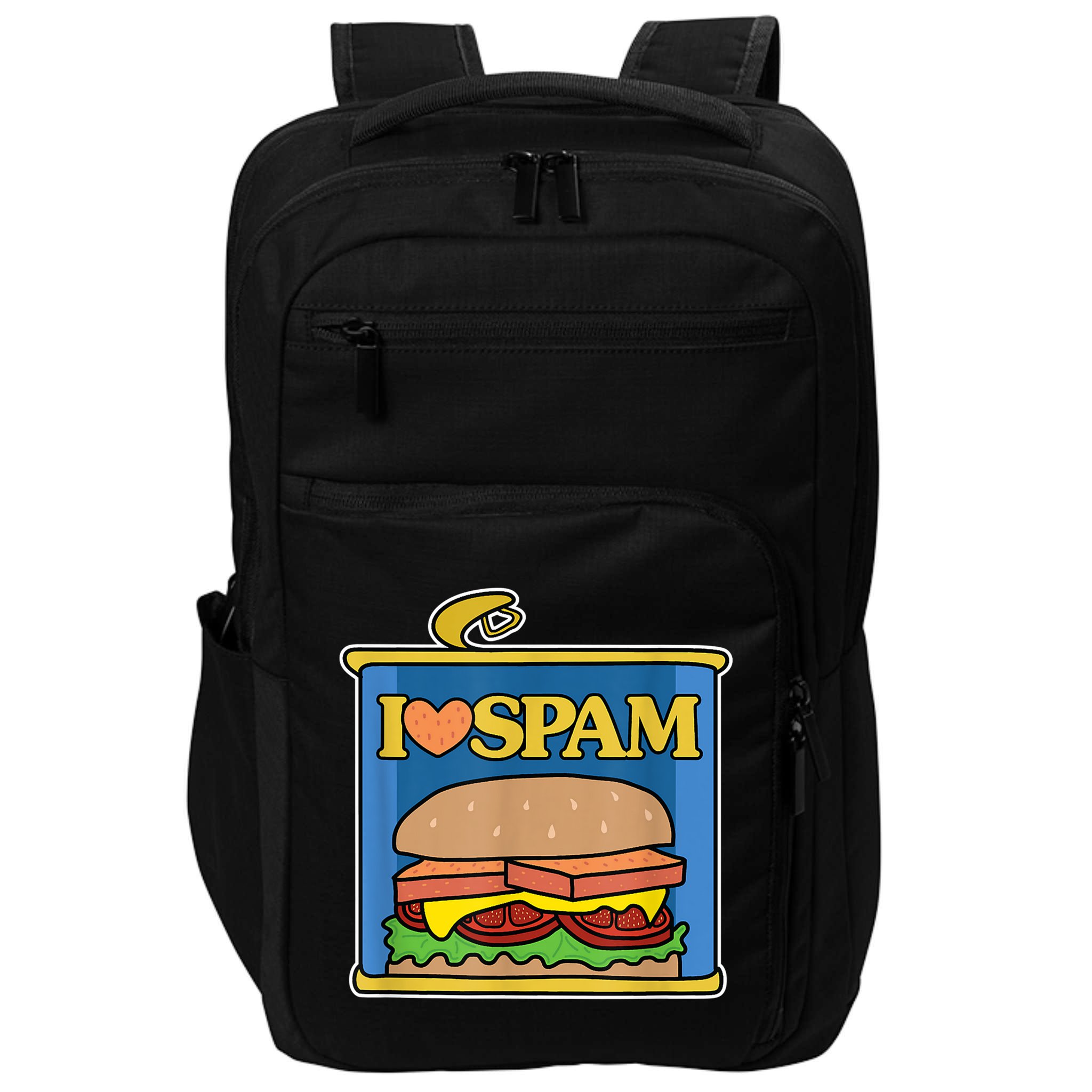 Funny I Heart Love Spam Canned Cooked Pork Food Lover Spam Impact Tech Backpack
