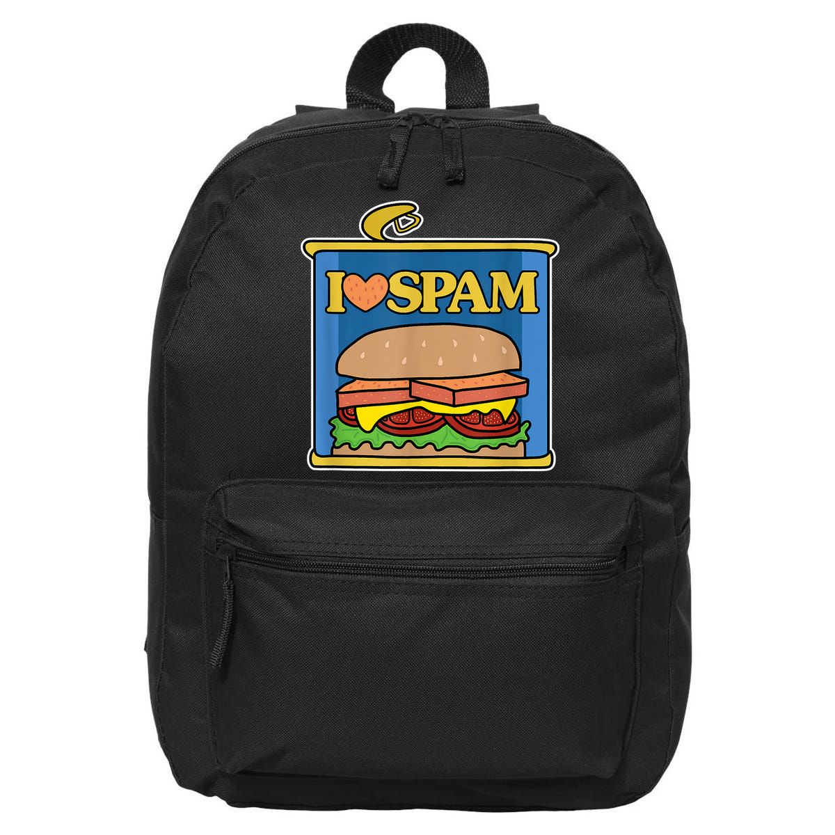Funny I Heart Love Spam Canned Cooked Pork Food Lover Spam 16 in Basic Backpack