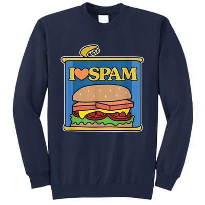 Funny I Heart Love Spam Canned Cooked Pork Food Lover Spam Tall Sweatshirt