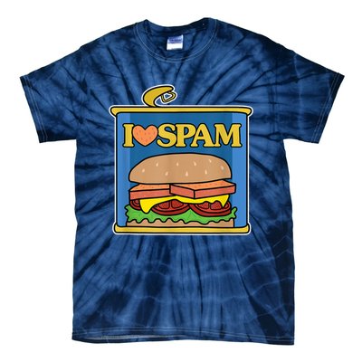 Funny I Heart Love Spam Canned Cooked Pork Food Lover Spam Tie-Dye T-Shirt