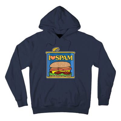 Funny I Heart Love Spam Canned Cooked Pork Food Lover Spam Tall Hoodie