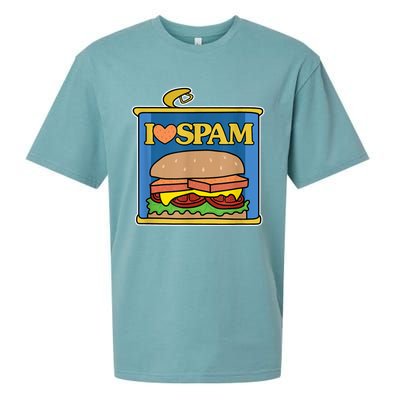 Funny I Heart Love Spam Canned Cooked Pork Food Lover Spam Sueded Cloud Jersey T-Shirt