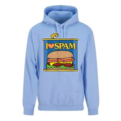 Funny I Heart Love Spam Canned Cooked Pork Food Lover Spam Unisex Surf Hoodie