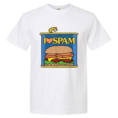 Funny I Heart Love Spam Canned Cooked Pork Food Lover Spam Garment-Dyed Heavyweight T-Shirt