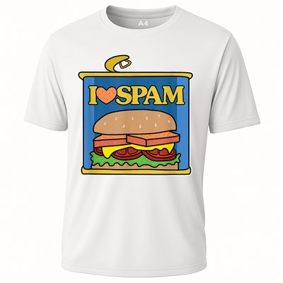 Funny I Heart Love Spam Canned Cooked Pork Food Lover Spam Performance Shirt