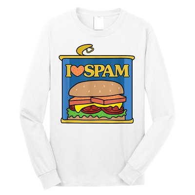 Funny I Heart Love Spam Canned Cooked Pork Food Lover Spam Long Sleeve Shirt