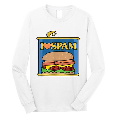 Funny I Heart Love Spam Canned Cooked Pork Food Lover Spam Long Sleeve Shirt